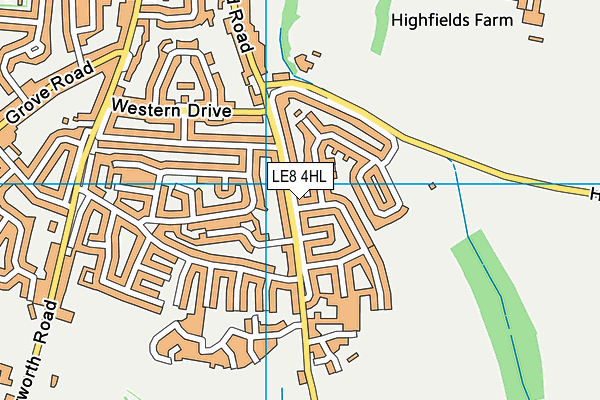 LE8 4HL map - OS VectorMap District (Ordnance Survey)
