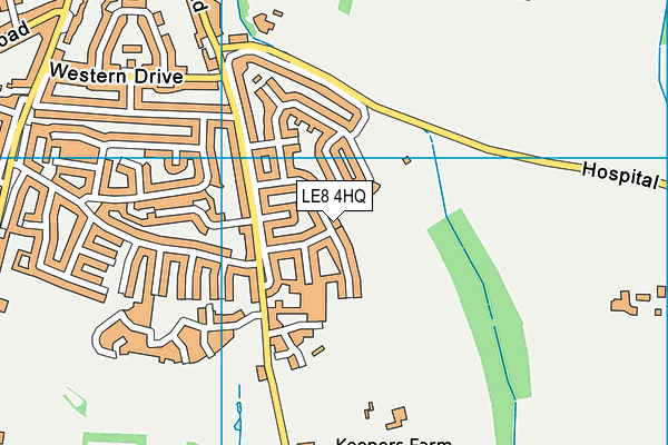 LE8 4HQ map - OS VectorMap District (Ordnance Survey)