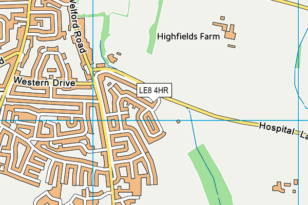 LE8 4HR map - OS VectorMap District (Ordnance Survey)