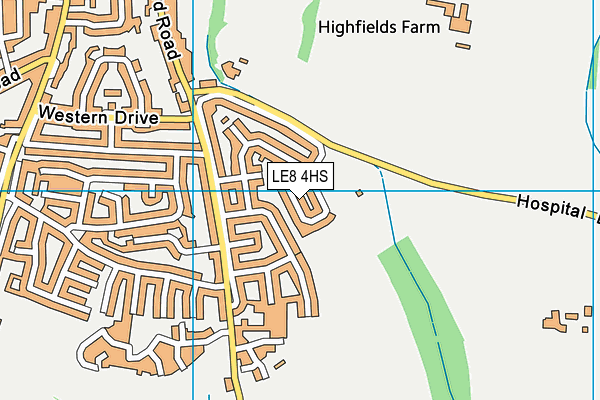 LE8 4HS map - OS VectorMap District (Ordnance Survey)