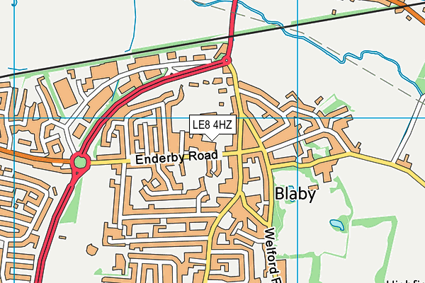 LE8 4HZ map - OS VectorMap District (Ordnance Survey)