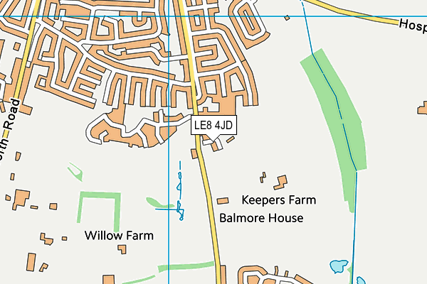 LE8 4JD map - OS VectorMap District (Ordnance Survey)