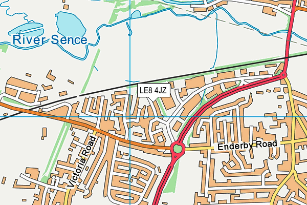 LE8 4JZ map - OS VectorMap District (Ordnance Survey)