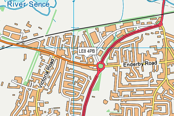 LE8 4PB map - OS VectorMap District (Ordnance Survey)