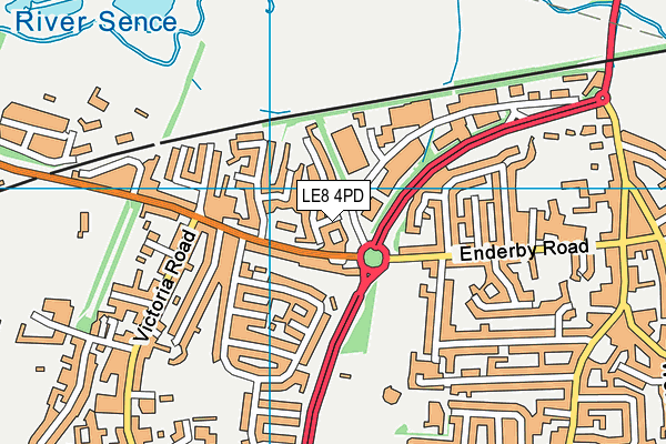 LE8 4PD map - OS VectorMap District (Ordnance Survey)