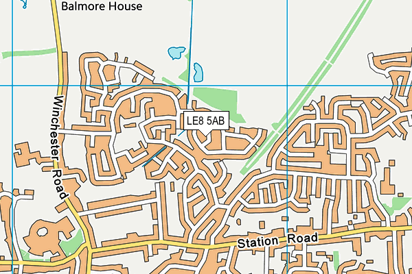 LE8 5AB map - OS VectorMap District (Ordnance Survey)