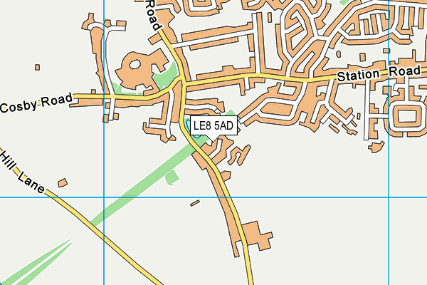 LE8 5AD map - OS VectorMap District (Ordnance Survey)
