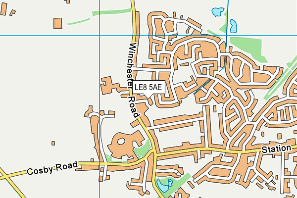 LE8 5AE map - OS VectorMap District (Ordnance Survey)