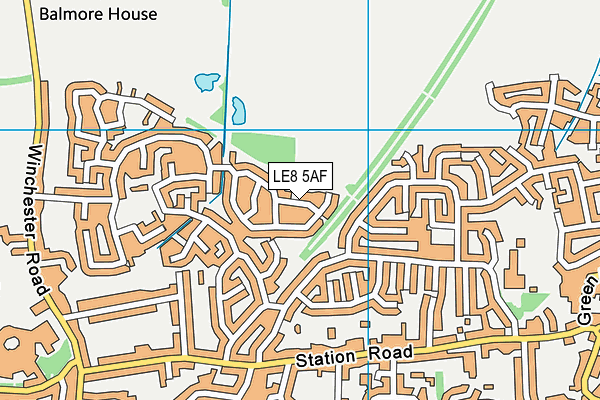 LE8 5AF map - OS VectorMap District (Ordnance Survey)