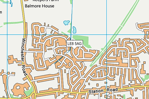 LE8 5AG map - OS VectorMap District (Ordnance Survey)