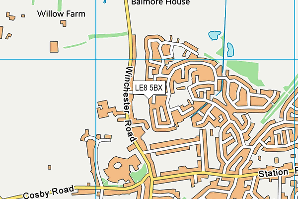 LE8 5BX map - OS VectorMap District (Ordnance Survey)