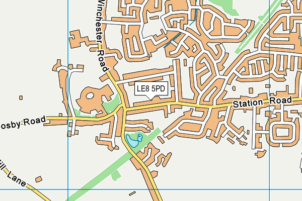 LE8 5PD map - OS VectorMap District (Ordnance Survey)