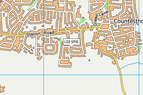 LE8 5PW map - OS VectorMap District (Ordnance Survey)