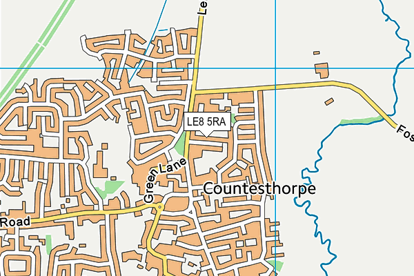 LE8 5RA map - OS VectorMap District (Ordnance Survey)