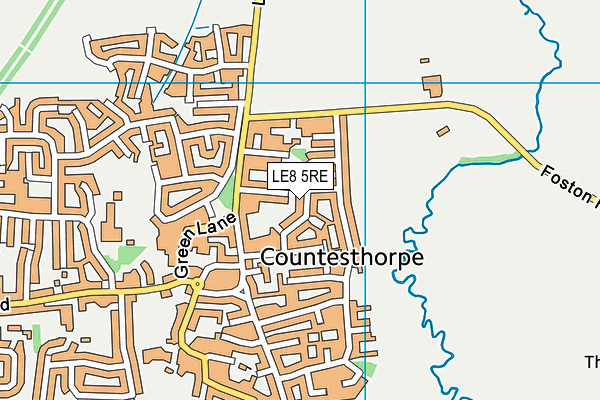 LE8 5RE map - OS VectorMap District (Ordnance Survey)