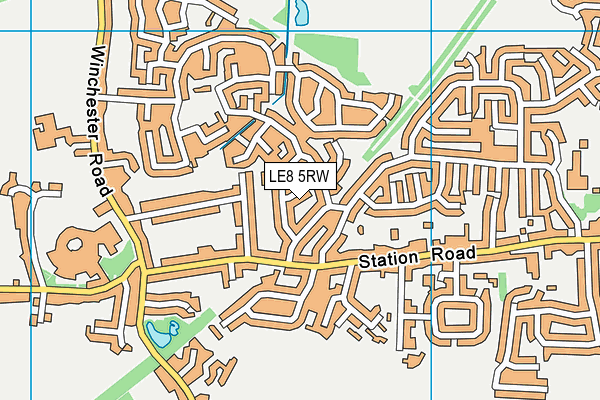 LE8 5RW map - OS VectorMap District (Ordnance Survey)