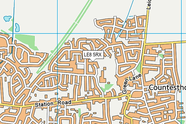 LE8 5RX map - OS VectorMap District (Ordnance Survey)
