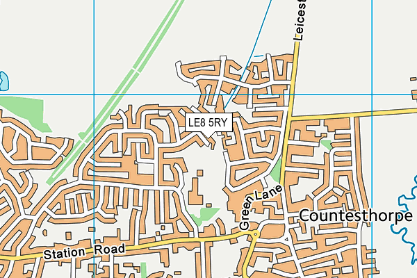 LE8 5RY map - OS VectorMap District (Ordnance Survey)