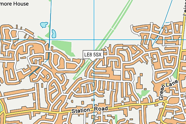 LE8 5SX map - OS VectorMap District (Ordnance Survey)
