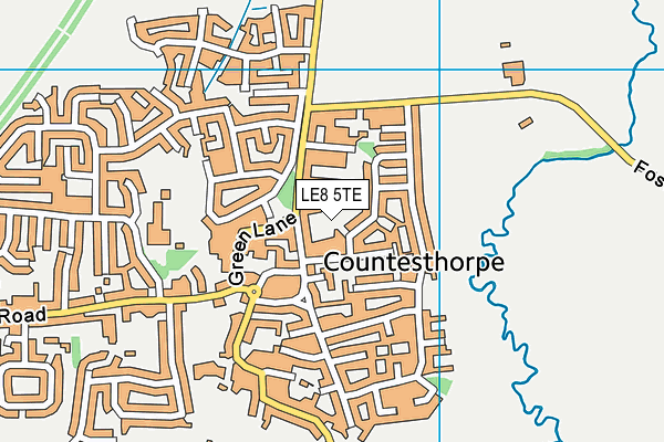 LE8 5TE map - OS VectorMap District (Ordnance Survey)