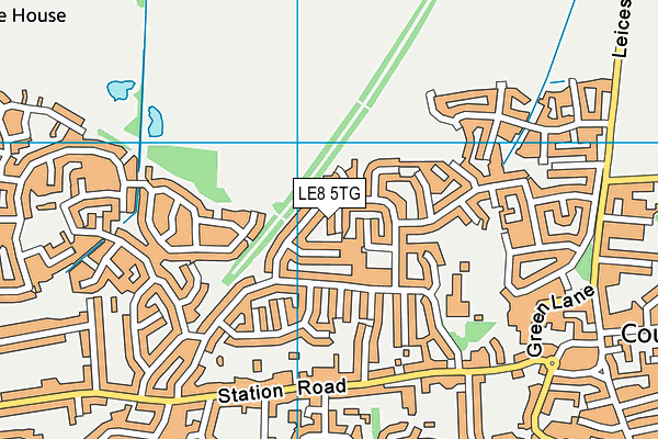 LE8 5TG map - OS VectorMap District (Ordnance Survey)