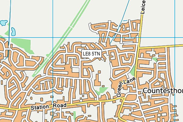 LE8 5TN map - OS VectorMap District (Ordnance Survey)