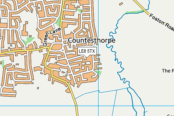 LE8 5TX map - OS VectorMap District (Ordnance Survey)