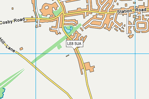 Willoughby Road Playing Field map (LE8 5UA) - OS VectorMap District (Ordnance Survey)