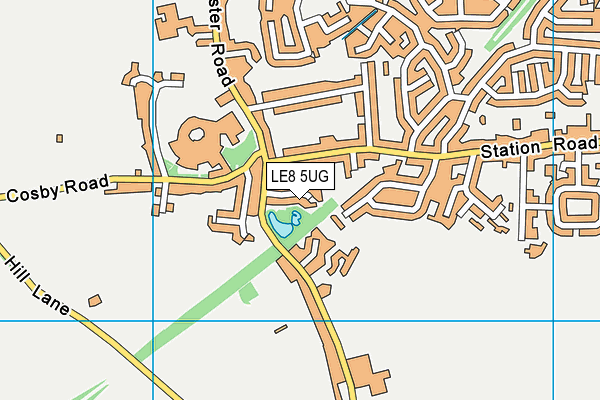 LE8 5UG map - OS VectorMap District (Ordnance Survey)