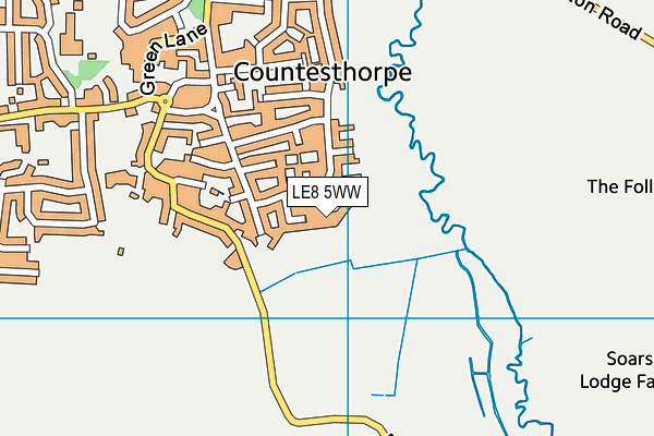 LE8 5WW map - OS VectorMap District (Ordnance Survey)
