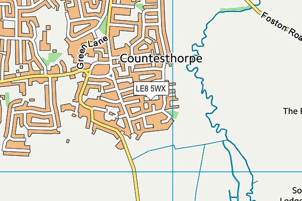 LE8 5WX map - OS VectorMap District (Ordnance Survey)