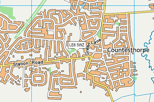 LE8 5WZ map - OS VectorMap District (Ordnance Survey)