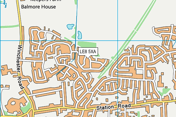 LE8 5XA map - OS VectorMap District (Ordnance Survey)