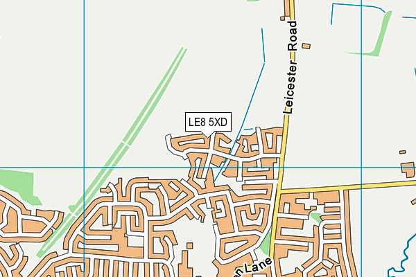 LE8 5XD map - OS VectorMap District (Ordnance Survey)