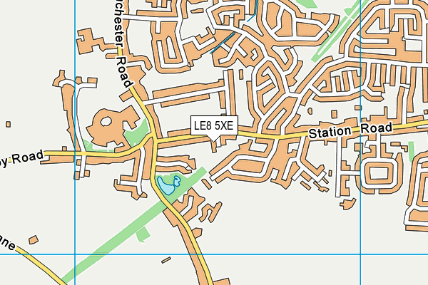 LE8 5XE map - OS VectorMap District (Ordnance Survey)