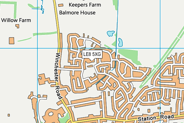 LE8 5XG map - OS VectorMap District (Ordnance Survey)