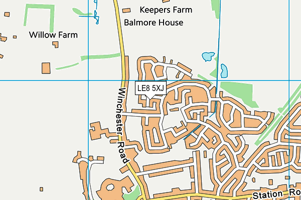 LE8 5XJ map - OS VectorMap District (Ordnance Survey)