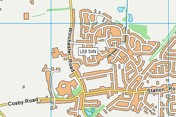 LE8 5XN map - OS VectorMap District (Ordnance Survey)