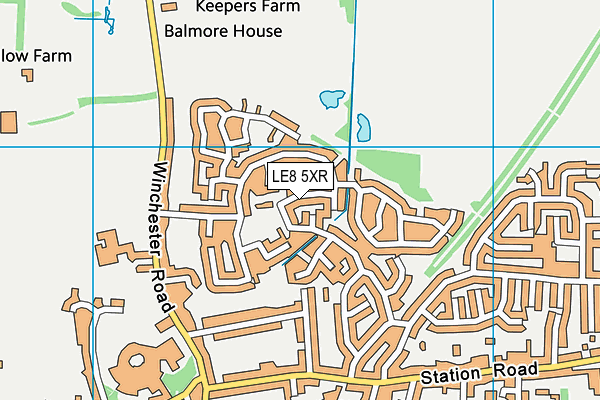 LE8 5XR map - OS VectorMap District (Ordnance Survey)
