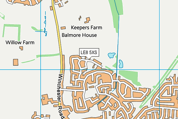 LE8 5XS map - OS VectorMap District (Ordnance Survey)