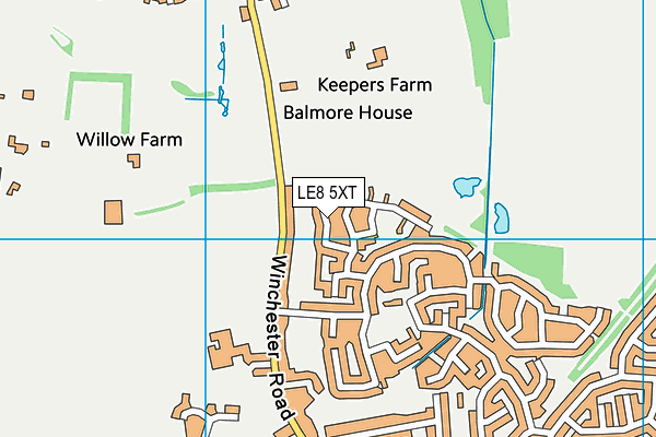 LE8 5XT map - OS VectorMap District (Ordnance Survey)