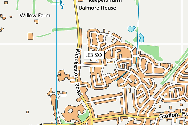 LE8 5XX map - OS VectorMap District (Ordnance Survey)