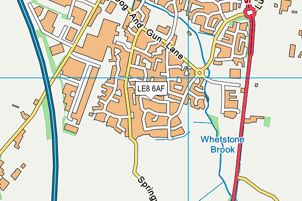 LE8 6AF map - OS VectorMap District (Ordnance Survey)
