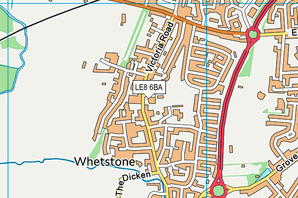 LE8 6BA map - OS VectorMap District (Ordnance Survey)