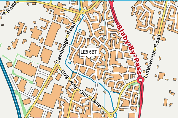 LE8 6BT map - OS VectorMap District (Ordnance Survey)