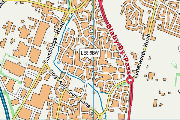 LE8 6BW map - OS VectorMap District (Ordnance Survey)