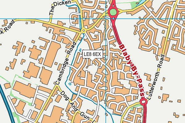 LE8 6EX map - OS VectorMap District (Ordnance Survey)