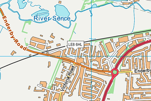 LE8 6HL map - OS VectorMap District (Ordnance Survey)