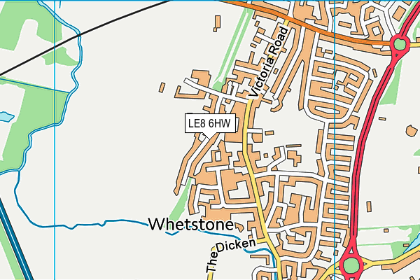 LE8 6HW map - OS VectorMap District (Ordnance Survey)