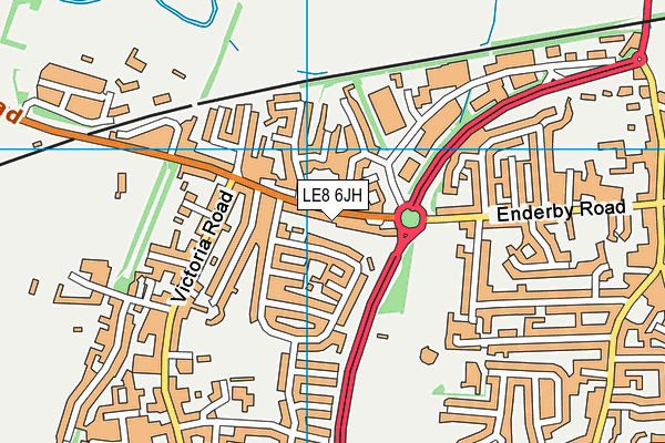 LE8 6JH map - OS VectorMap District (Ordnance Survey)